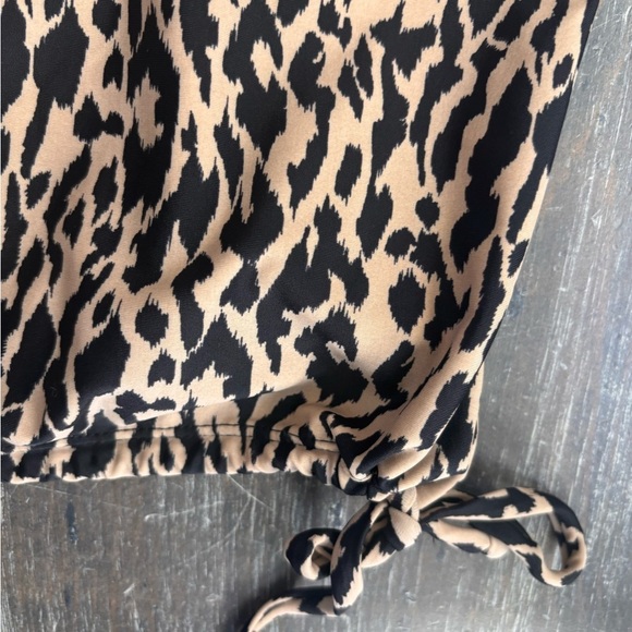 Jaclyn Smith Collection Black and Tan Tankini Top with Leopard Print - Picture 3 of 7